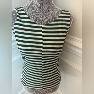 Boutique Womens Striped V-Neck Tank Top Sleeveless Blouse Xs/s